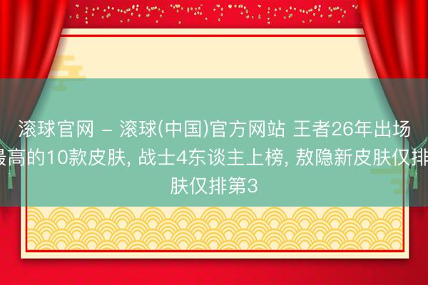 滚球官网 - 滚球(中国)官方网站 王者26年出场率最高的10款皮肤， 战士4东谈主上榜， 敖隐新皮肤仅排第3