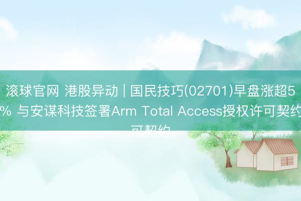 滚球官网 港股异动 | 国民技巧(02701)早盘涨超5% 与安谋科技签署Arm Total Access授权许可契约
