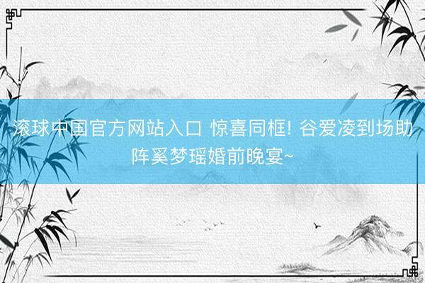 滚球中国官方网站入口 惊喜同框! 谷爱凌到场助阵奚梦瑶婚前晚宴~