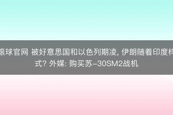 滚球官网 被好意思国和以色列期凌， 伊朗随着印度样式? 外媒: 购买苏-30SM2战机