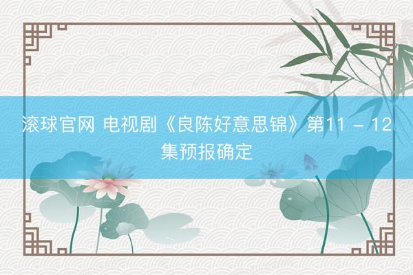 滚球官网 电视剧《良陈好意思锦》第11 - 12集预报确定