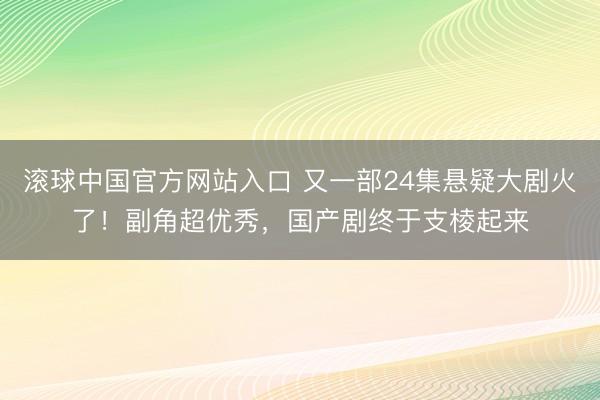 滚球中国官方网站入口 又一部24集悬疑大剧火了！副角超优秀，国产剧终于支棱起来
