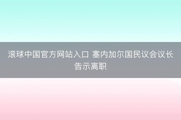 滚球中国官方网站入口 塞内加尔国民议会议长告示离职
